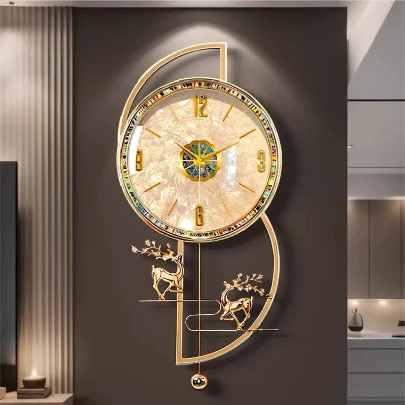 White Modern Fashion Wall Clock Premium Metal Gold Nordic Digital Clock Luxury Aesthetic Design Relojes De Pared Home Decor Item