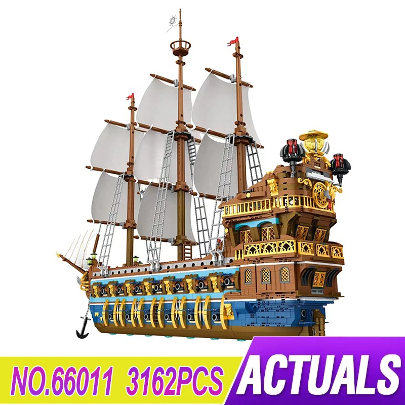 REOBRIX 66011 Royal Imperial Flagship Compatible 10210 Model Ship Building Blocks Bricks Educational Toys For Children