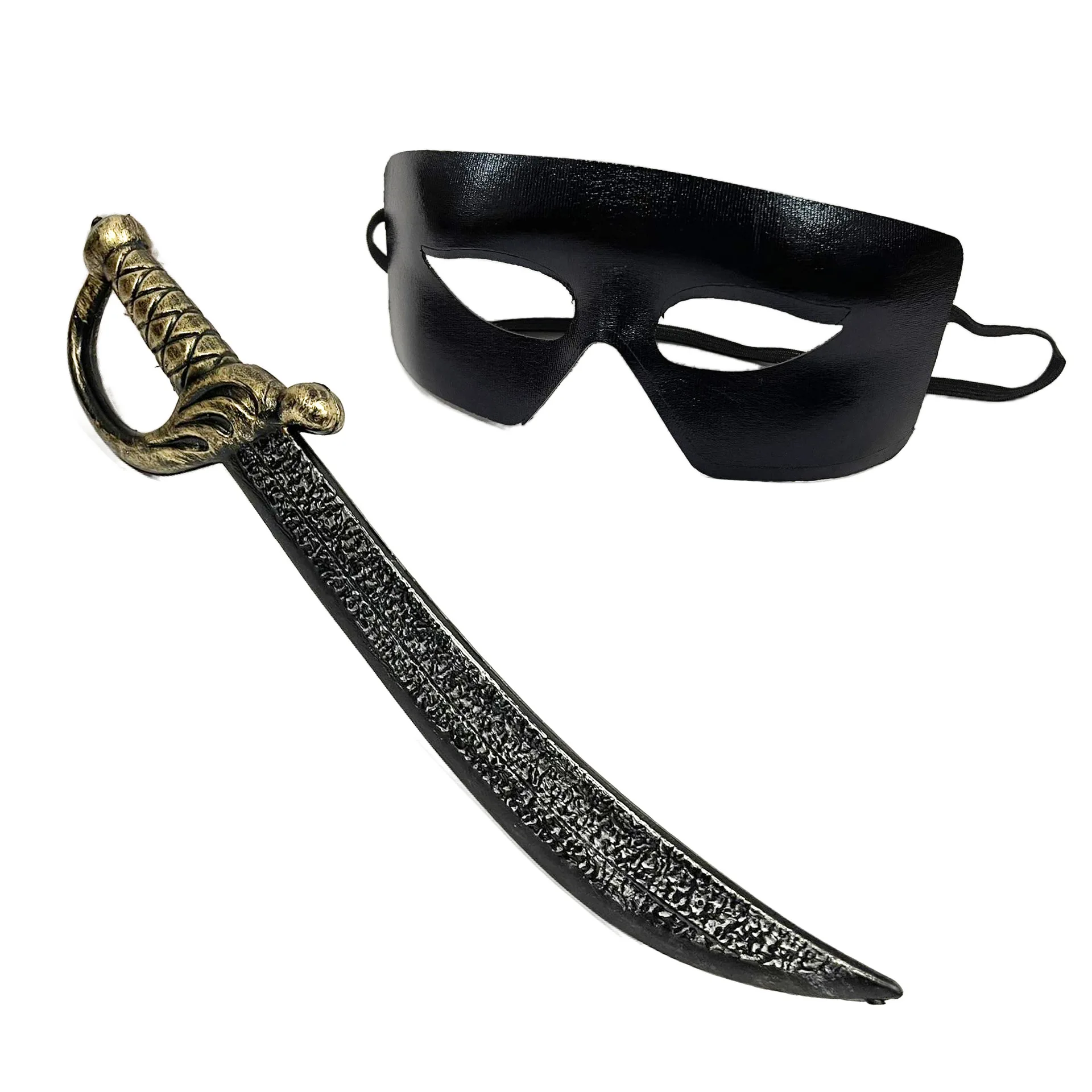 Zwart Samurai Zwaard Heren Zwart Half Gezichtsmasker Ooglapje Prestaties Aankleden Plastic Speelgoed Zwaard Partij Cosplay Props Kindercadeau