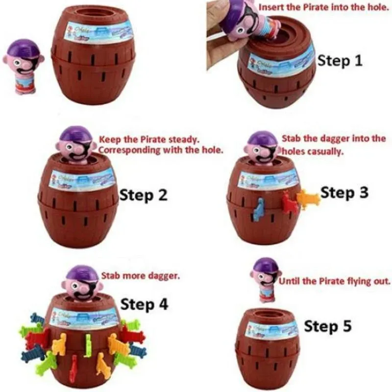 Pirate enfants enfants cadeau drôle chanceux poignard Pop Up jouet Gadget baril jeu