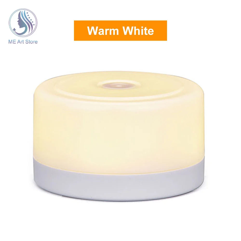 LED Touch Sensor Night Light Portable Warm White Light USB Rechargeable Touch Sensing Lamp for Children Bedroom Gift