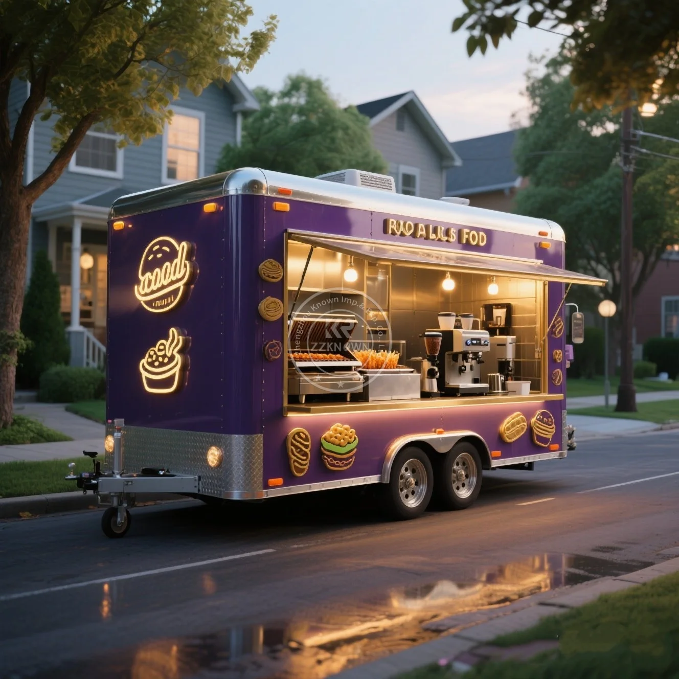 Food Truck Trailer Coffee Cart Hot Dog Ice Cream Mobile Outdoor Camping Chart in Sale