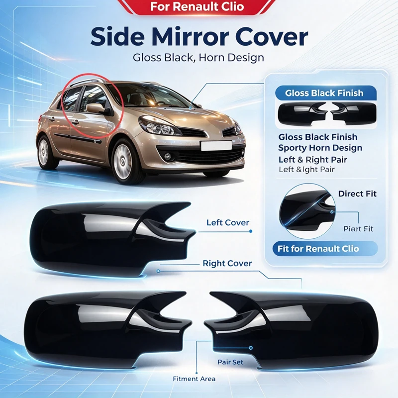 Suitable for Renault Clio MK3 05-09 early model horn rearview mirror housing after car appearance modification