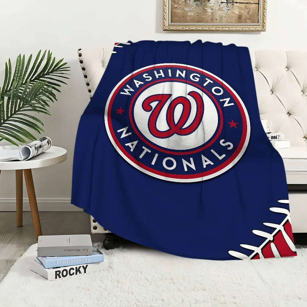 

W-Washington N-Nationals Baseball Blanket Blanket for Couch Sofa Travel Home Hiking Picni Bed Beding Flannel Blanket gift