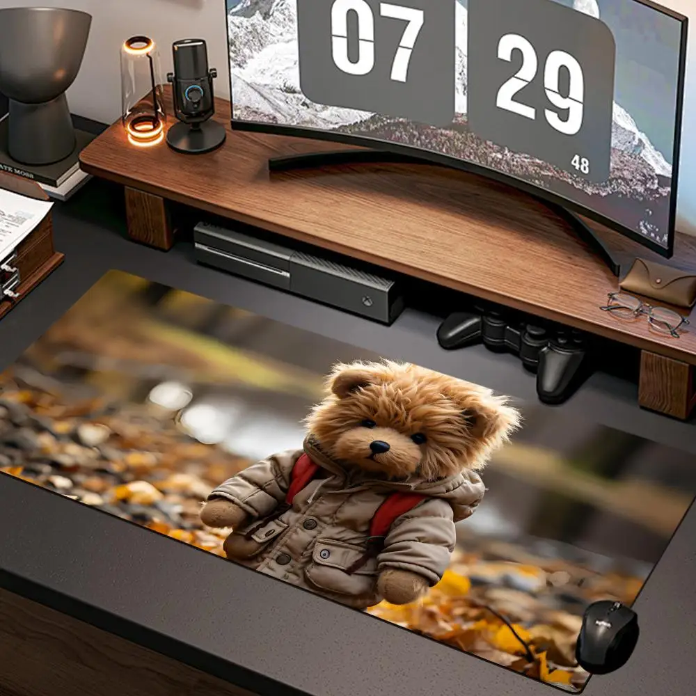 Cute teddy bear Mouse Pad New Computer Home Mousepad XXL Desk Mats Natural Rubber Office Anti Slip Gaming Accessories pad