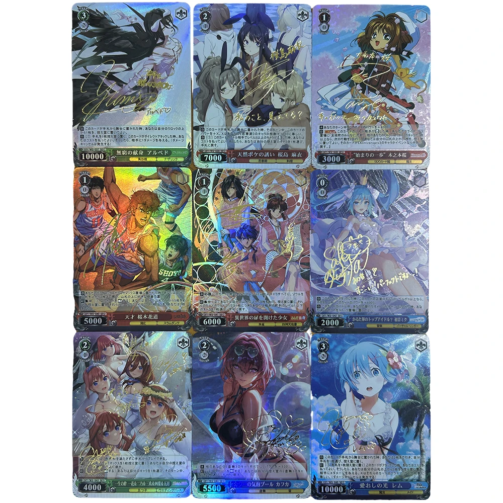 9PC/Set Anime Weiss Schwarz DIY ACG Sexy Boy Games Toys Collectible Card Christmas Birthday Gifts Frieren Kafka Albedo Hoshimati