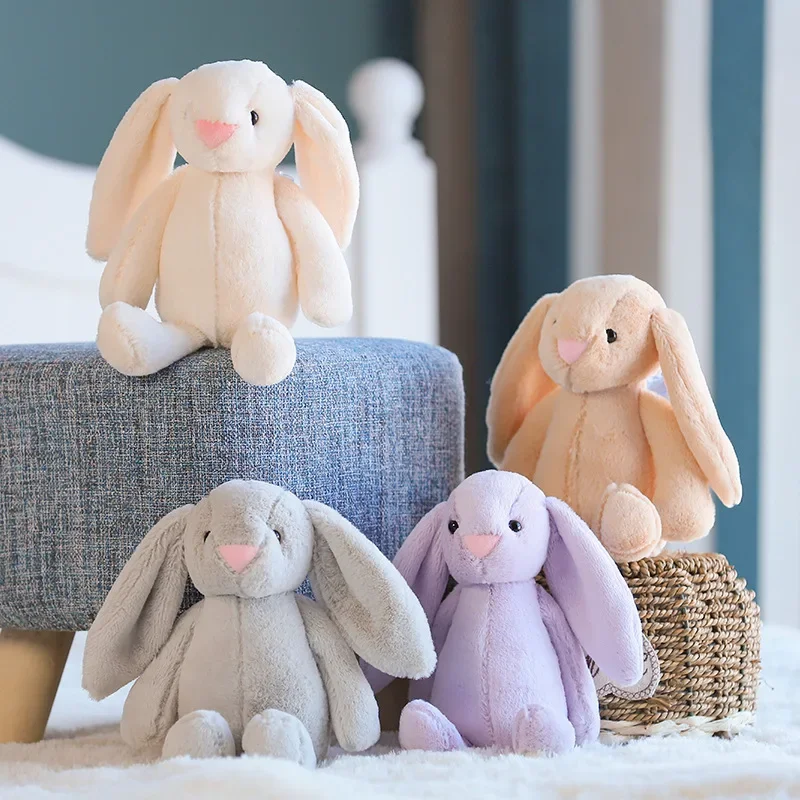 Cute Plush Bunny Stuffed Toy Kawaii Rabbit Doll Babies Sleeping Companion Plush Long Ear Rabbit Doll Kids Birthday Easter Gifts