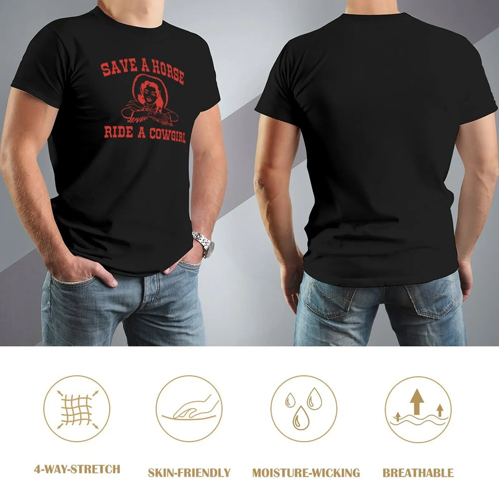 Save a Horse Ride a Cowgirl T-Shirt for a boy tees man t shirt t shirt men 100℅ cotton image 4