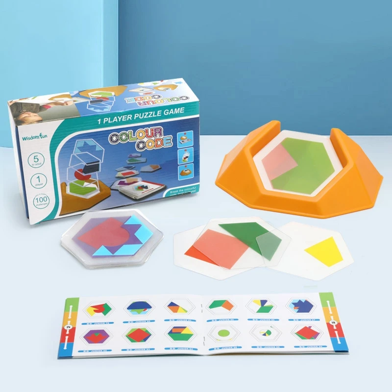 2x Vorschule Farbcode Spiele Logik Puzzles für Kinder Figur Erkenntnis räumliches Denken pädagogisches Spielzeug lernen (a)