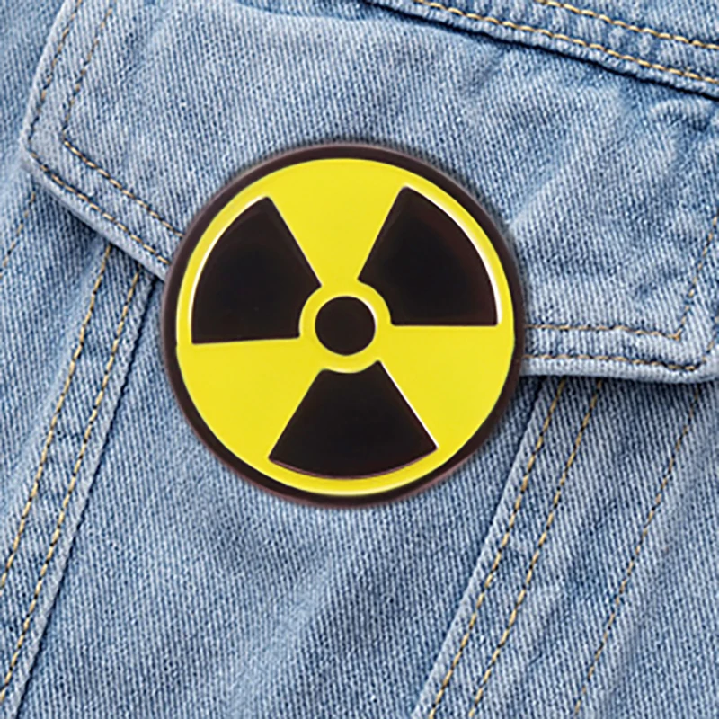 Attention! Radiation Enamel Pins Custom Physics Brooches Lapel Badges Scientist Jewelry Gift for Friends