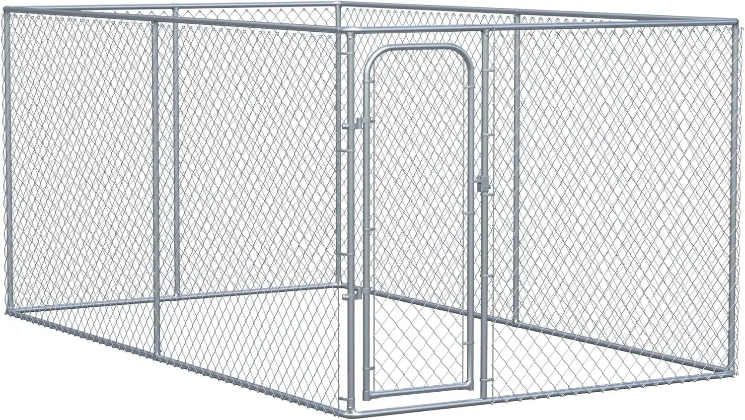 Large Dog Kennel Outside, Heavy Duty Dog Cage, Outdoor Fence Dog Run With Galvanized Chain Link, Secure Lock, 13.1' X 7.5' X 6'