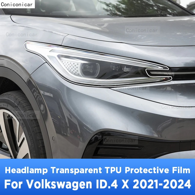 

For Volkswagen ID.4 X 2021-2024 Car Exterior Headlight Anti-scratch Front Lamp Transparent TPU Protective Film Accessories