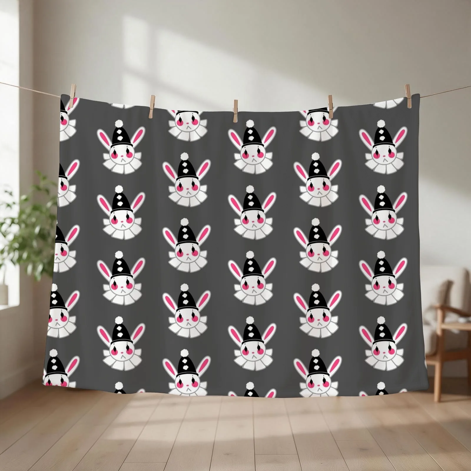 Clown Bunny Throw Blanket Beach Luxury Thicken Soft Big heavy to sleep Blankets