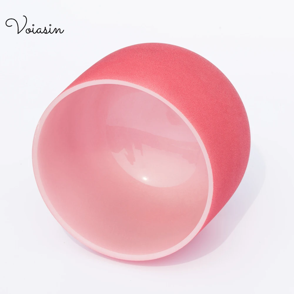 Red, 8-12inch, Clear Quartz Frosted Crystal Singing Bowl, Relaxing Sounds Meditation, Voiasin 440/432hz Instruments Set