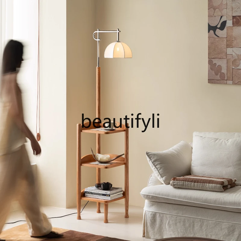 

Vintage Style Three-Time Floor Lamp Beside Sofa Bedroom Study Atmosphere Standing Bedside