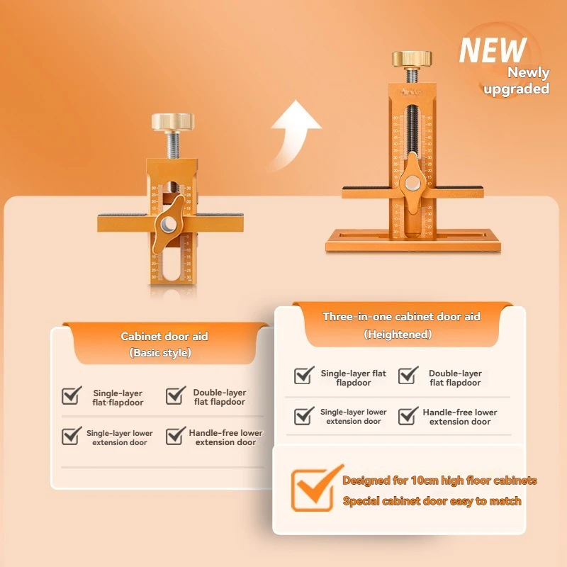 Quick Cabinet Door Installation Assistant, Multifunctional Positioning Drilling Tool Fits Most Cabinet Doors