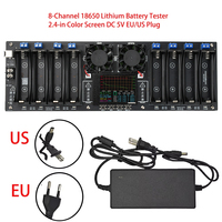 8-Channel 18650 Lithium Battery Auto Charge/Discharge Tester Capacity Internal Resistance Tester 2.4-in Screen DC 5V EU/US Plug