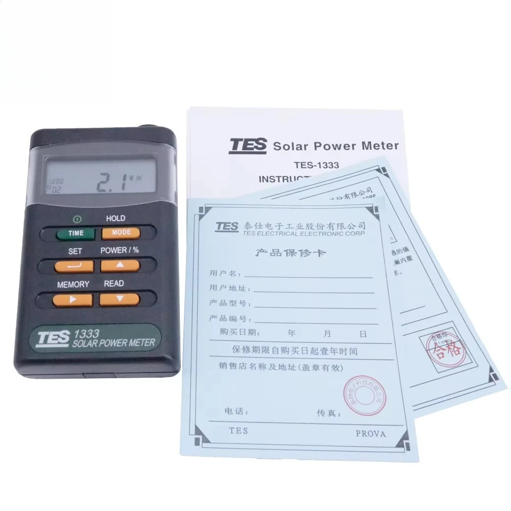 

【2026】TES-1333 Digital Mini Solar Power Meter(2000W/m) Solar Radiation Tester