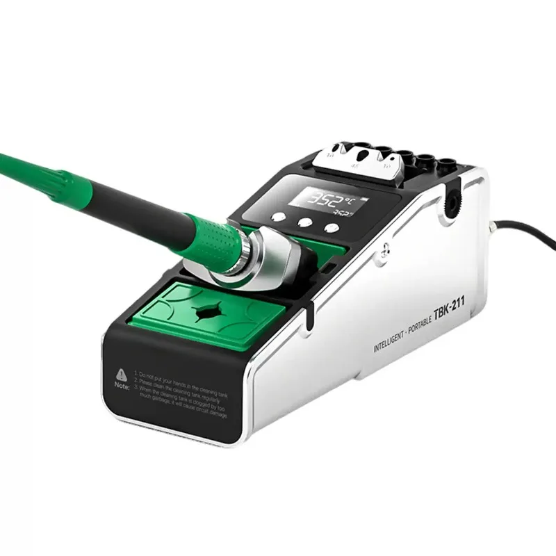 TBK211 Digital Adjustable Constant Temp Electric Soldering Iron Portable Removable Battery Welding Nozzle Cleaning Tool