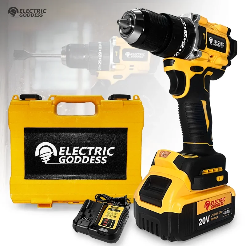 

EGOD DCD800 Cordless Electric Drill 20V Brushless Motor Tool Compact Hand Electric Drill Kit Power Tools For DeWalt 20V battery