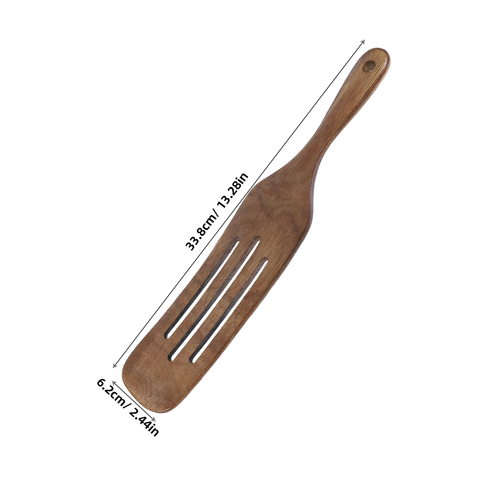 ملعقة مطبخ خشبية بمقبض طويل، سبورتل مشقوق لتحريك الخلط والقلي، ملعقة طبخ خشبية، تجهيزات المطابخ غير اللاصقة