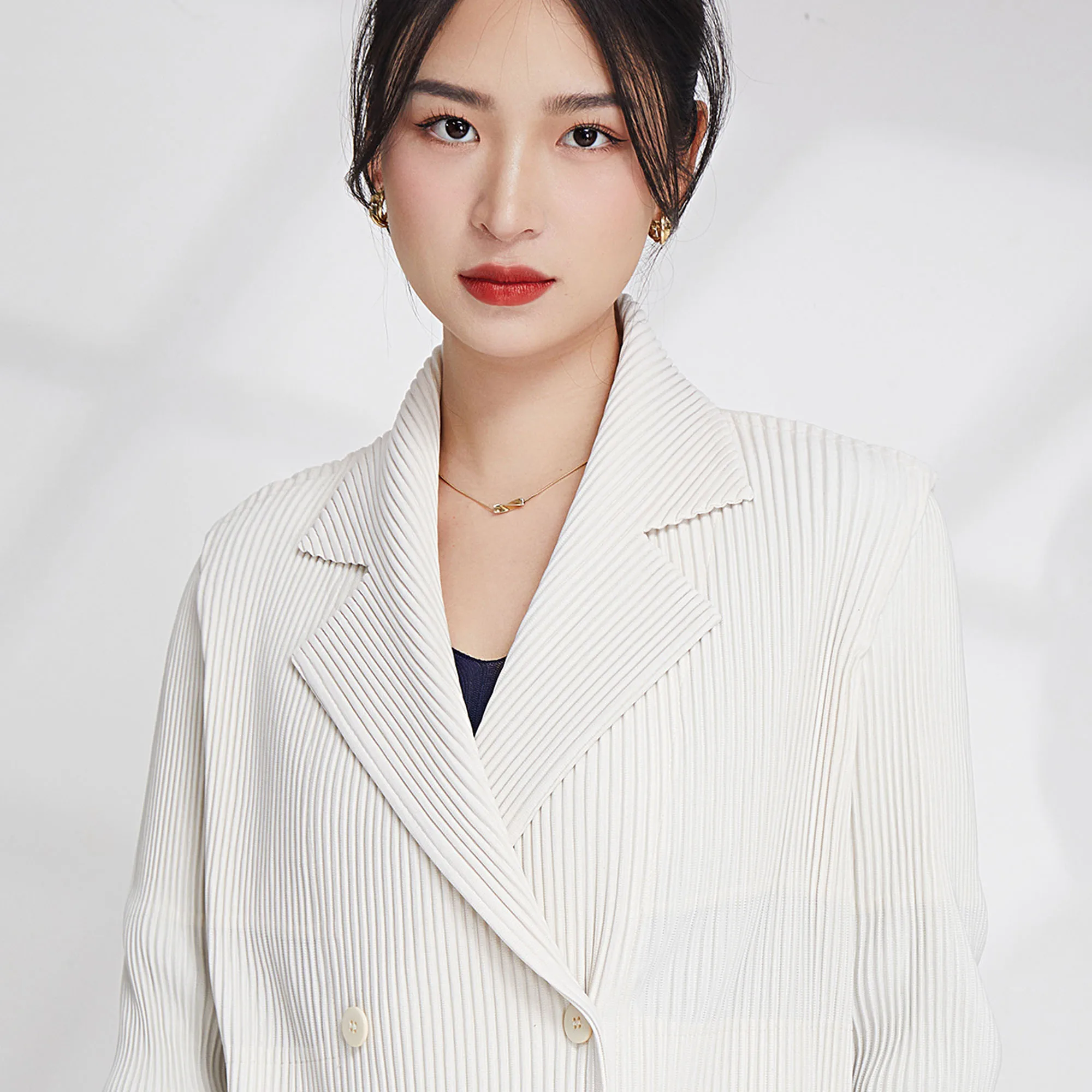 Spring Autumn New Solid Color Fashion Round Neck Long Sleeve Blazers Women High Street Casual Loose Cardigan Elegant Office Tops