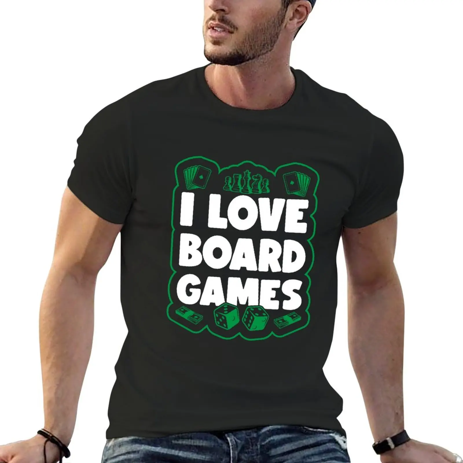 I Love Board Games Gift Game Board Gaming Game Lover T-Shirt T-shirt short blank t shirts Men's clothing