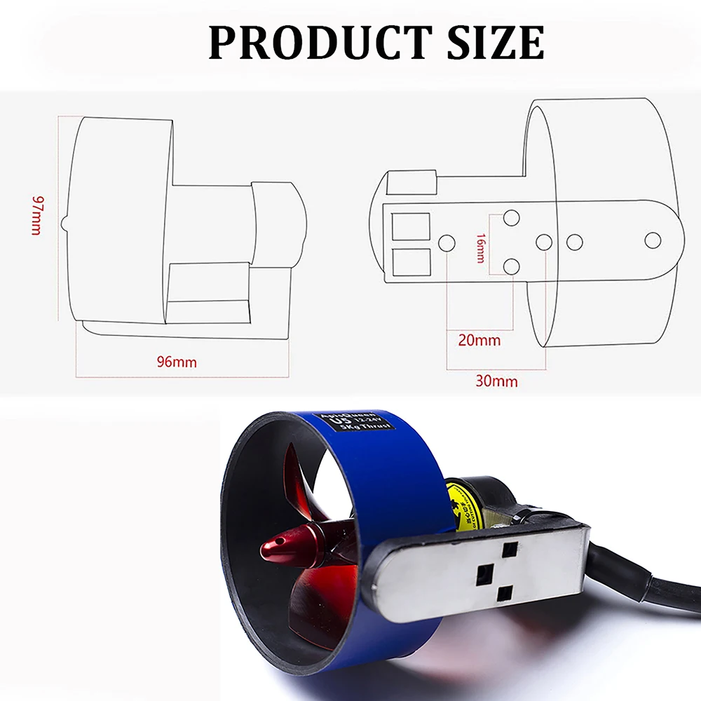 ApisQueen-propulsor submarino U5 de 12-24V, Motor sin escobillas de 800W, 7kg (15,4 libras), propulsor de empuje de agua dulce para barcos de pesca, Kayaks