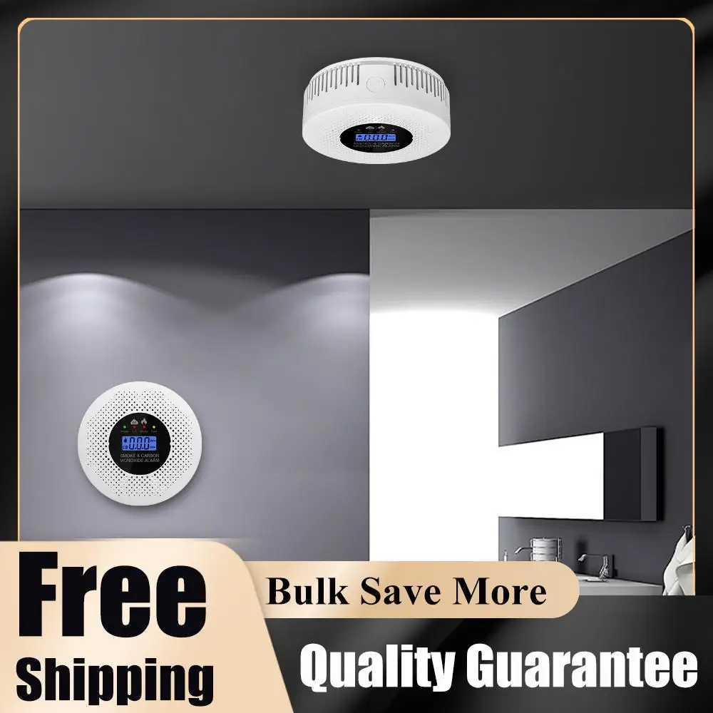 

Детектор дыма и угарного газа с ЖК-дисплеем 2-в-1, пожарная сигнализация, работающий от батареи, для дома, квартиры, кухни