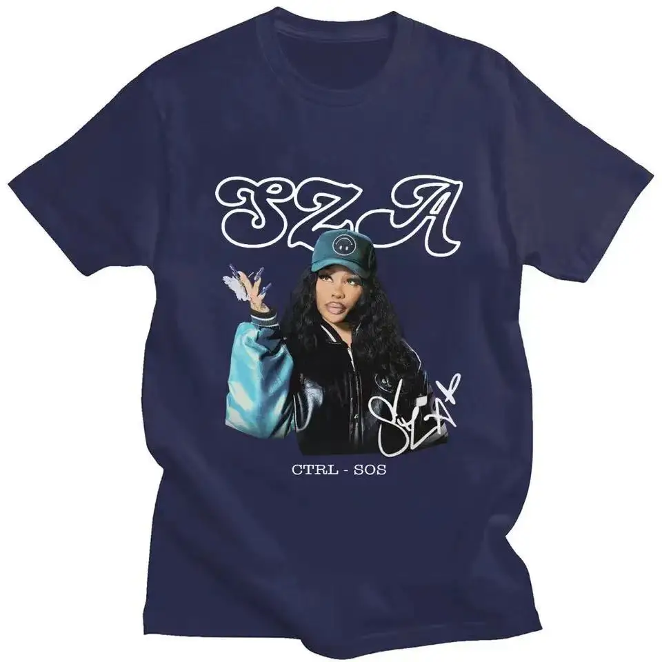 Rapper SZA CTRL X SOS Album Print T-shirt Vintage Punk Unisex T shirt Oversized Men Hip Hop Harajuku Cotton Tee Shirt 80142