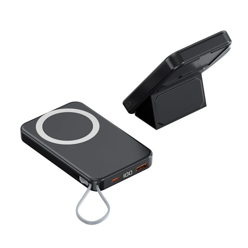 Magnetic Power Bank Comes with A Cable Fast Charging Five-in-one Wireless Bracket Suitable for Apple Mobile Power Supply