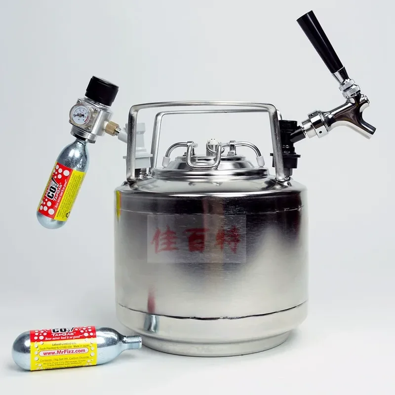 304 Food Grade Stainless Steel Syrup Barrel 6L Beer Coffee Two Hair Barrel