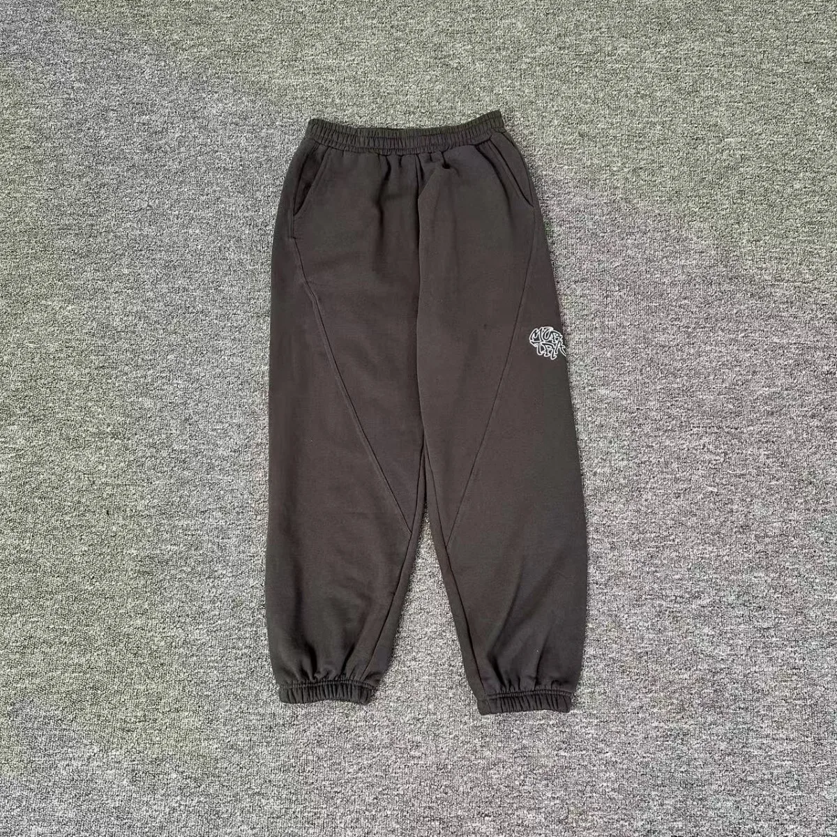 

Creative Design Embroidered Fce Lined Sports Casual Pants for Teens Long Straight Leg mid Waist Thiened Autumn Winter