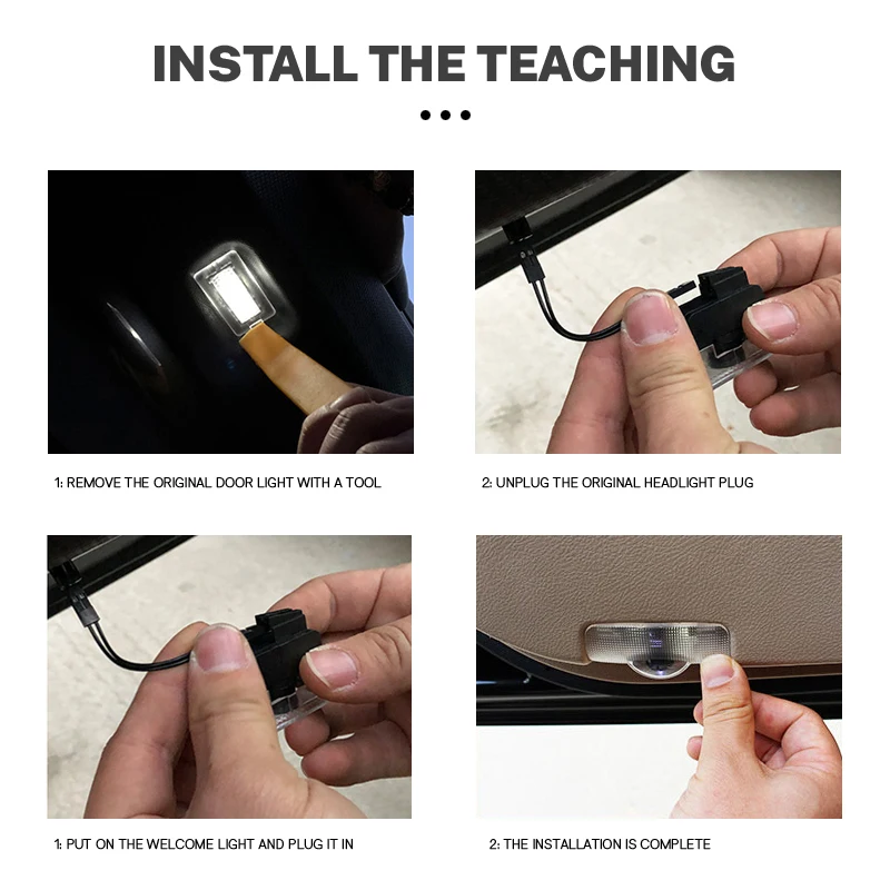 2 Stück LED Auto-Türprojektorlampen Willkommensbeleuchtung Zubehör für Peugeot 206 307 308 207 3008 208 407 508 2008 5008 301 406 408 – Detail 8