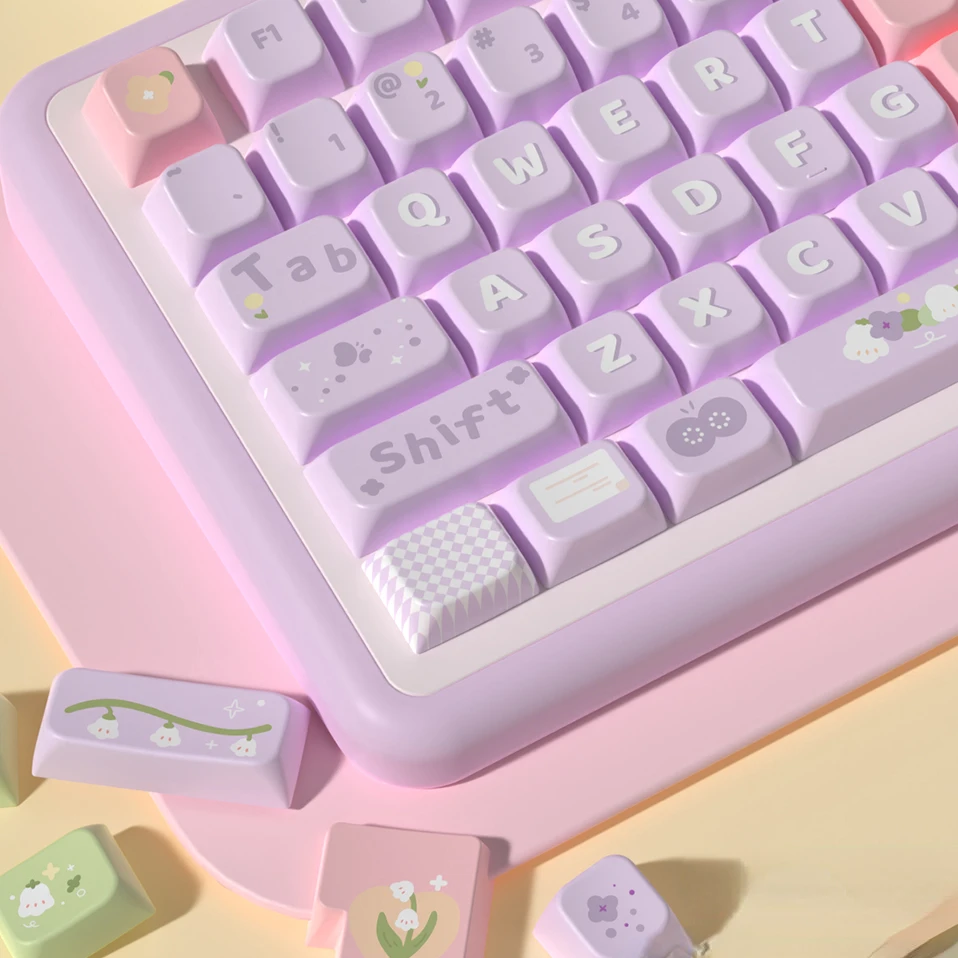 Lily of the Valley Theme Keycap MDA Profile PBT Material 138/158keys split space mechanical keycap