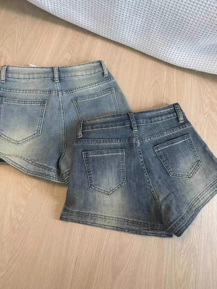 Vrouwen Blauwe Denim Shorts 2000s Y2k Hoge Taille Oversize Hot Jeans Shorts Harajuku Vintage Micro Cowboy Korte Broek Kleding zomer