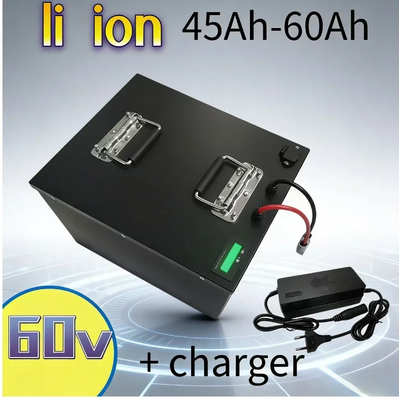 60V 45Ah 50Ah 60Ah Li-ion Battery Pack, 2.7kWh-3.6kWh High Performance Lithium Battery for 3000W Mini Electric Tricycle, Adult 3