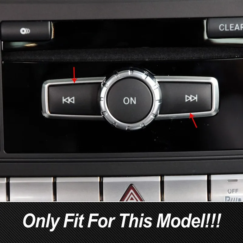 Car Sticker Console Multimedia Volume Button Cover Decoration Trim For Mercedes Benz W204 C Class 2007-2014 Interior Accessories