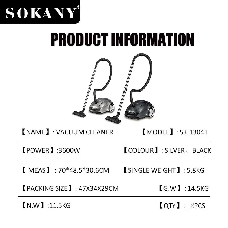 Houselin Lightweight Canister Vacuum Cleaner 3600 Watts