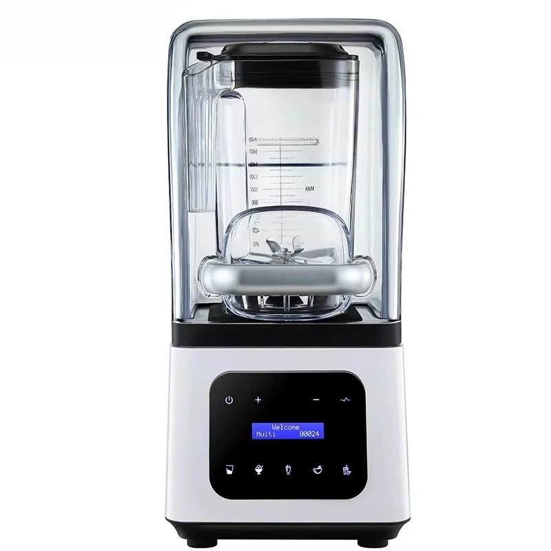 2026Commercial Smoothie Machine Soundproof Cover Touch Control 2200W Milk  Shops Fruit Juice Ice Crushing Juicing Milkshakes