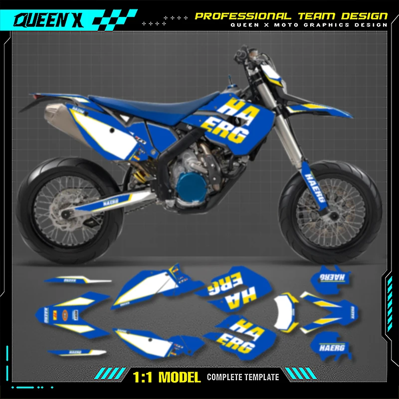 

Queen X MOTOR Custom Team Motorcycle Graphics Decals Stickers Kit For Husaberg FE 390 450 570 2009 2010 2011 2012