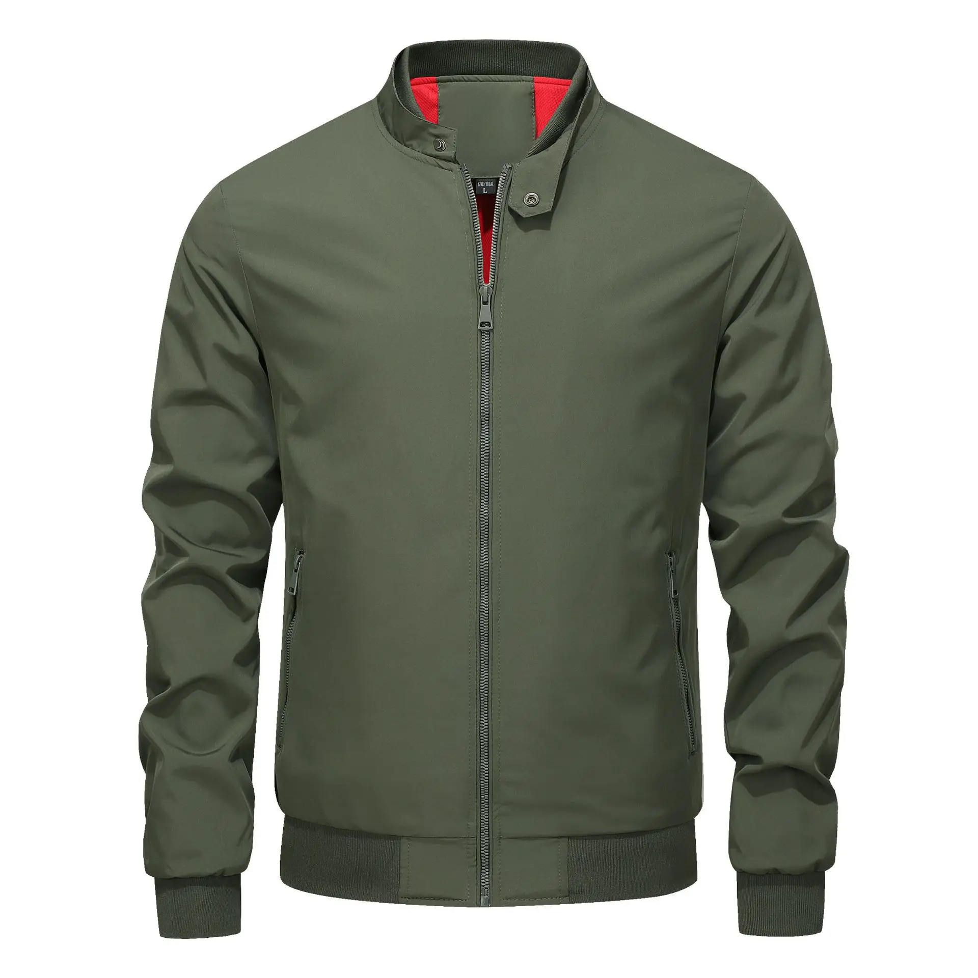 2026 Spring and Autumn New Jacket Trendy Casual Stand-up Collar Solid Color Thin Jacket