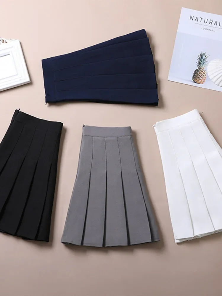 Brown Skirt Ladies 2024 Summer Clothes Women's High Waist Harajuku Korean Style Black Mini Pleated Skirt For School Girl Uniform