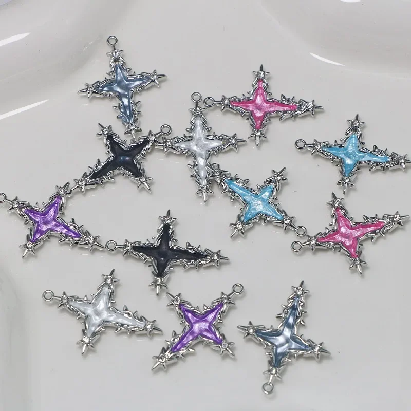 

6Pcs Fashion Retro Thorn Cross Charms Alloy Pendent For Jewelry Make Diy Bracelet Necklace Earring Handmade Accessories Supplies