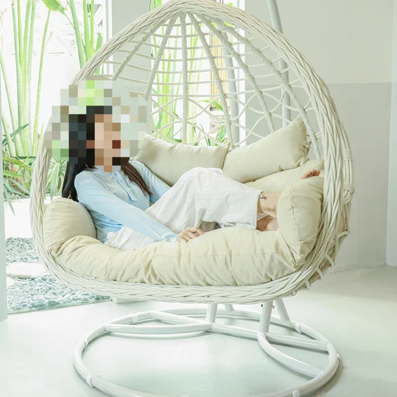 

Hanging Basket Rattan Chair Double Household Double Bar Indoor Swing Hammock Basket Chair Balcony Cradle