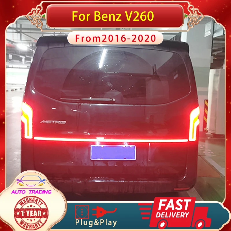 Auto Achterlicht Voor Benz Vito V260 2016-2020 Led Through Type Achterlicht Verbeterd Nieuw Ontwerp Achterlicht Assemblage