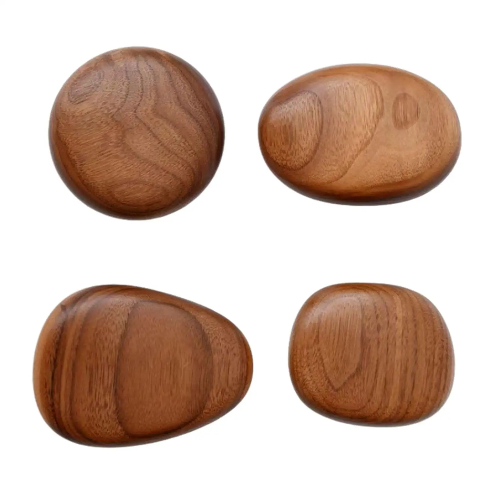 4 Pieces Wall Mounted Wood Hooks Modern Wood Cabinet Knobs for Towel Hat Bag