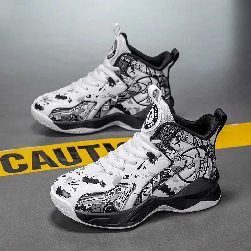 

Высококачественные молодежные баскетбольные кроссовки с высоким берцем, дышащие, нескользящие, износостойкие, студенческие игровые кроссовки, детские кроссовки