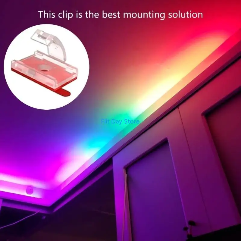F92C 100Pcs LED Strips Light Mounting Brackets Clip LED Light Strips Holder Cable Wire Organizers Clip Easy to Install