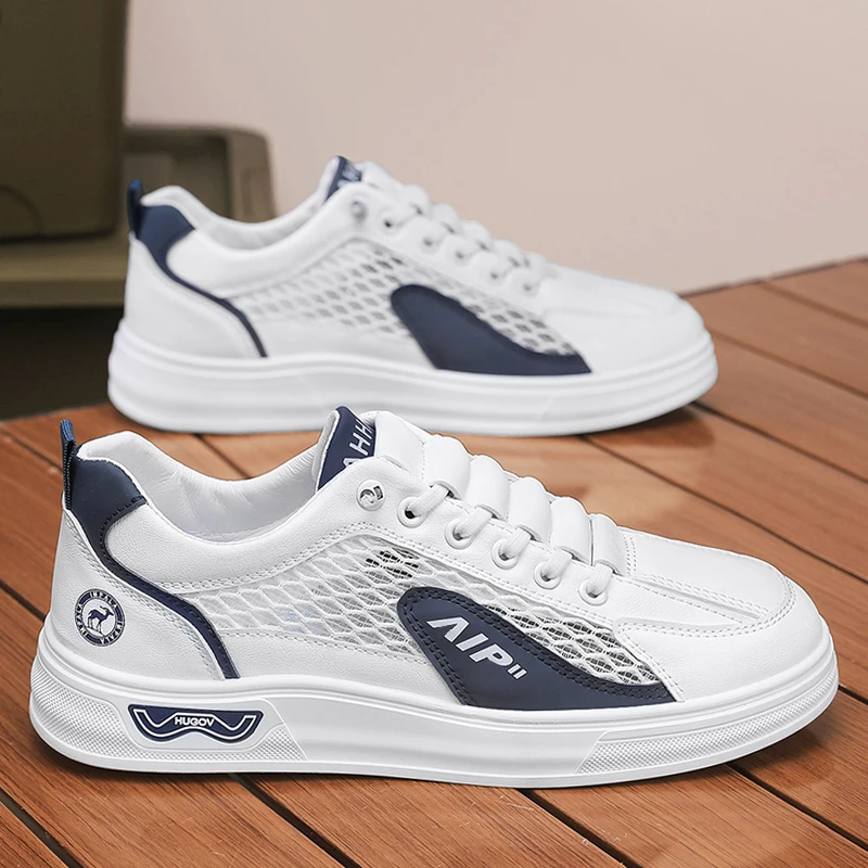 

Мужские модные кроссовки W17 с толстой подошвой, белые, с крупной сеткой, для скейтбординга, повседневные, универсальные, трендовые, студенческие.